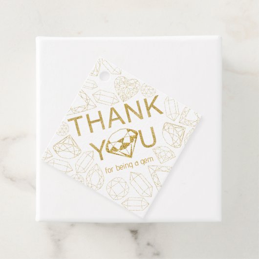 Dank u Label - Gold Gem Verjaardag Favoriet Label (In situ)