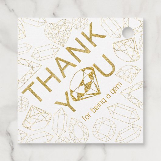 Dank u Label - Gold Gem Verjaardag Favoriet Label (Achterkant)