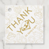 Dank u Label - Gold Gem Verjaardag Favoriet Label (Voorkant)