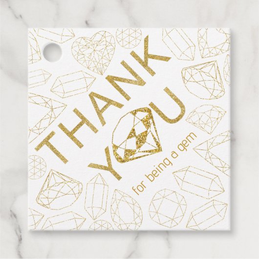 Dank u Label - Gold Gem Verjaardag Favoriet Label (Voorkant)