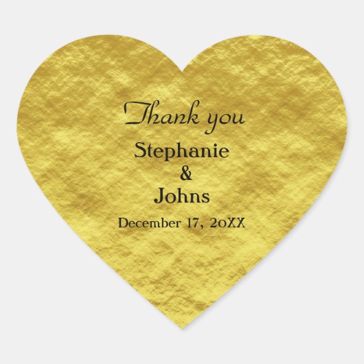 Dank u label gouden folie glanzende bruiloft gunst (Voorkant)