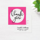 DANK U LABEL hand belettering eenvoudige vet vlek  Vierkante Visitekaartjes (Bureau)