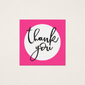 DANK U LABEL hand belettering eenvoudige vet vlek  Vierkante Visitekaartjes (Voorkant)