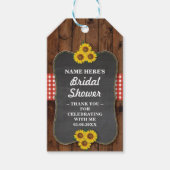 Dank u Label Houten Krijt Zonnebloem Vrijgezellenf Cadeaulabel (Voorkant)