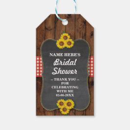 Dank u Label Houten Krijt Zonnebloem Vrijgezellenf Cadeaulabel