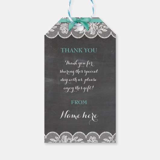 Dank u Label Lingerie Douche Bridal Party Lace Cadeaulabel (Voorkant)