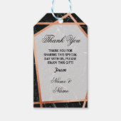 Dank u Label Marmeren Favor Roos Gouden Bruiloft Cadeaulabel (Voorkant)