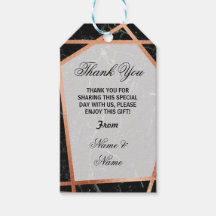 Dank u Label Marmeren Favor Roos Gouden Bruiloft