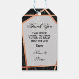 Dank u Label Marmeren Favor Roos Gouden Bruiloft Cadeaulabel