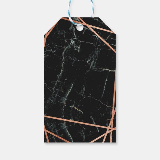 Dank u Label Marmeren Favor Roos Gouden Bruiloft Cadeaulabel (Achterkant)