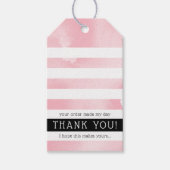 DANK U LABEL moderne streep blush roze waterverf Cadeaulabel (Voorkant)
