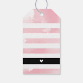 DANK U LABEL moderne streep blush roze waterverf Cadeaulabel (Achterkant)