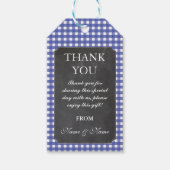 Dank u Label Rustiek Blauw Krijt Favor Bruiloft Cadeaulabel (Voorkant)