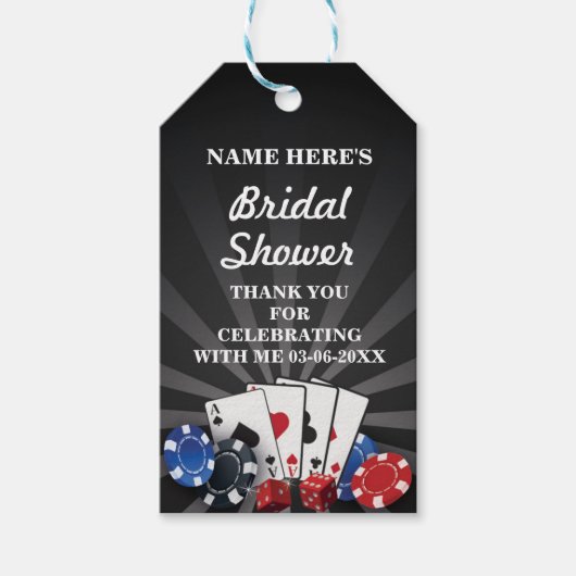 Dank u Label Rustiek Vrijgezellenfeest Las Vegas Cadeaulabel (Voorkant)