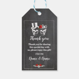 Dank u Label Rustieke Skulls Favor Labels Bruiloft Cadeaulabel