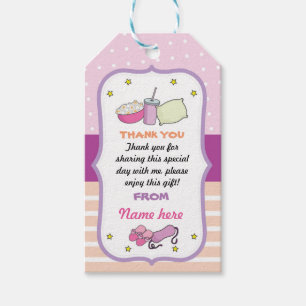 Dank u Label Slumber Party Verjaardags Slaap Over Cadeaulabel