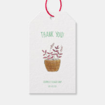 Dank u! label voor bloemist, bloemenwinkel