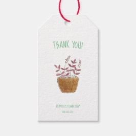 Dank u! label voor bloemist, bloemenwinkel cadeaulabel