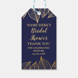 Dank u Label Vrijgezellenfeest Leaf Labels Navy Go Cadeaulabel