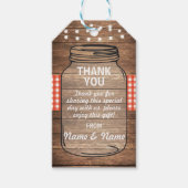 Dank u Label Waterverf Bridal Red Gingham Cadeaulabel (Voorkant)