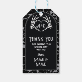 Dank u Label Wedding Skeleton Hearts Handen Cadeaulabel