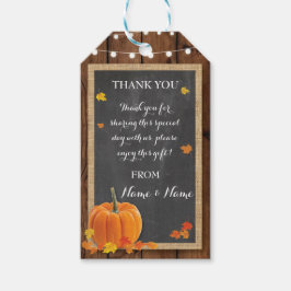 Dank u Label Winter Hout Pompoen Herfst Bruiloft Cadeaulabel