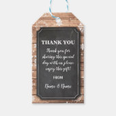 Dank u Label Winter Sneeuwvlokken Labels Krijt Bru Cadeaulabel (Voorkant)