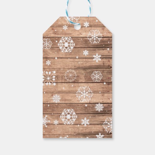 Dank u Label Winter Sneeuwvlokken Labels Krijt Bru Cadeaulabel (Achterkant)