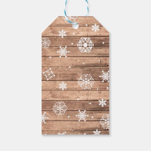 Dank u Label Winter Sneeuwvlokken Labels Krijt Bru Cadeaulabel (Achterkant)