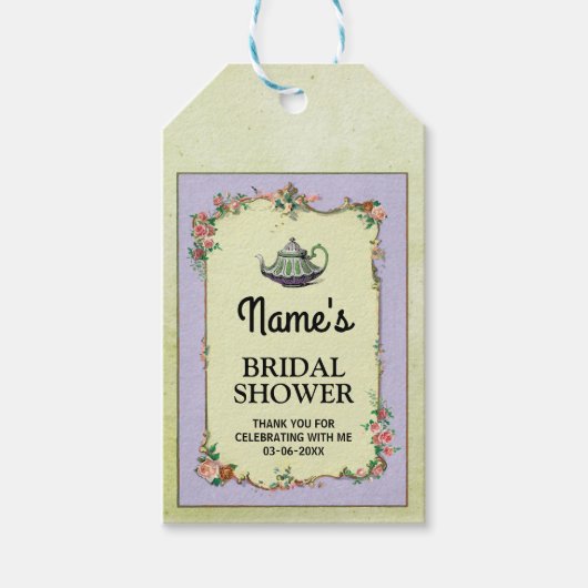 Dank u Label Wonderland Theepot Vrijgezellenfeest Cadeaulabel (Voorkant)