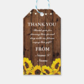 Dank u Label Zonnebloemen Favor Labels Wood Weddin Cadeaulabel (Voorkant)