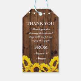 Dank u Label Zonnebloemen Favor Labels Wood Weddin Cadeaulabel