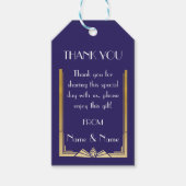 Dank u Labels 1920's Gatsby Navy Twenties Bruiloft Cadeaulabel (Voorkant)