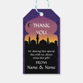 Dank u Labels Arabische Nachten Print Bruiloft Cadeaulabel