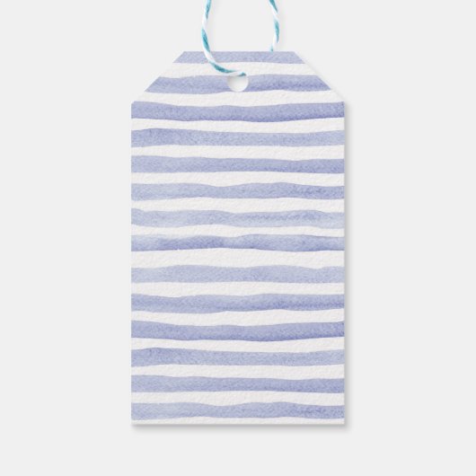 Dank u labels | Blauwe nautische Waterverf Cadeaulabel (Achterkant)