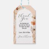 Dank u Labels Bruiloft Boho Florals Modern Cadeaulabel (Voorkant)