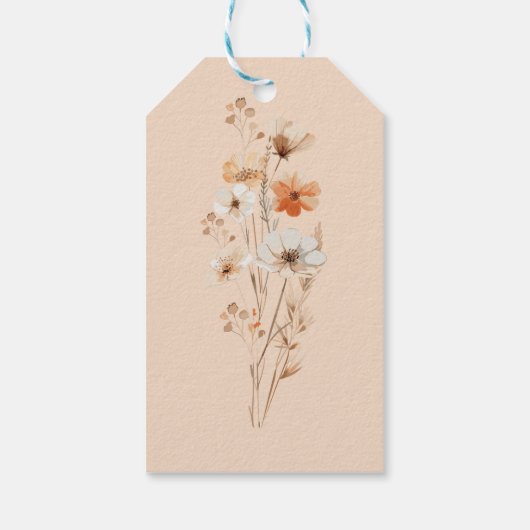 Dank u Labels Bruiloft Boho Florals Modern Cadeaulabel (Achterkant)