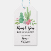 Dank u Labels Bruiloft Cactus Waterverf Print Cadeaulabel (Voorkant)