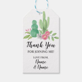 Dank u Labels Bruiloft Cactus Waterverf Print Cadeaulabel