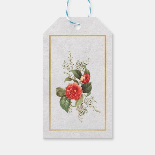 Dank u Labels Bruiloft Kerstmis Rood Goud Feest Cadeaulabel (Achterkant)