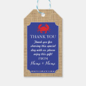 Dank u Labels Crab Boil Beach Blue Wedding Cadeaulabel (Voorkant)
