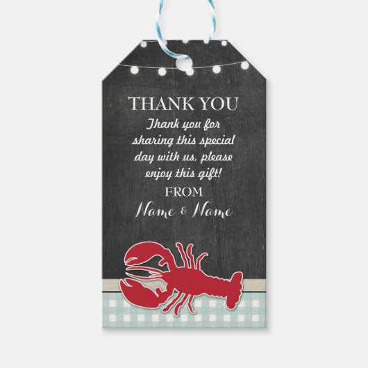 Dank u Labels Crawfish Boil Lobster Beach Bruiloft Cadeaulabel (Voorkant)