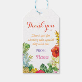 Dank u Labels Favor Aloha Tiki Luau Pineapple Cadeaulabel