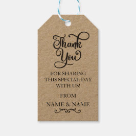 Dank u Labels Favor Elegant Wedding Cadeaulabel