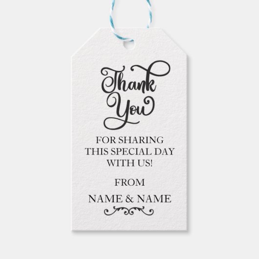 Dank u Labels Favor Elegant Wedding Cadeaulabel (Voorkant)