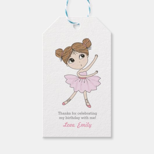 Dank u labels | Favoriete labels | Ballerina Cadeaulabel (Voorkant)