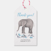 Dank u labels | Favoriete labels | Blauwe olifant Cadeaulabel (Voorkant)