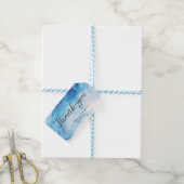 Dank u labels | Favoriete labels | Blauwe Waterver Cadeaulabel (Met Touw)