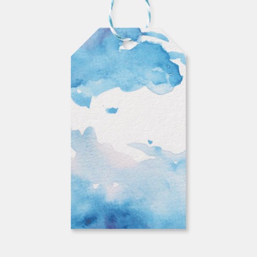 Dank u labels | Favoriete labels | Blauwe Waterver Cadeaulabel (Achterkant)