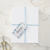 Dank u labels | Favoriete labels | Blauwe Waterver Cadeaulabel (Met Touw)